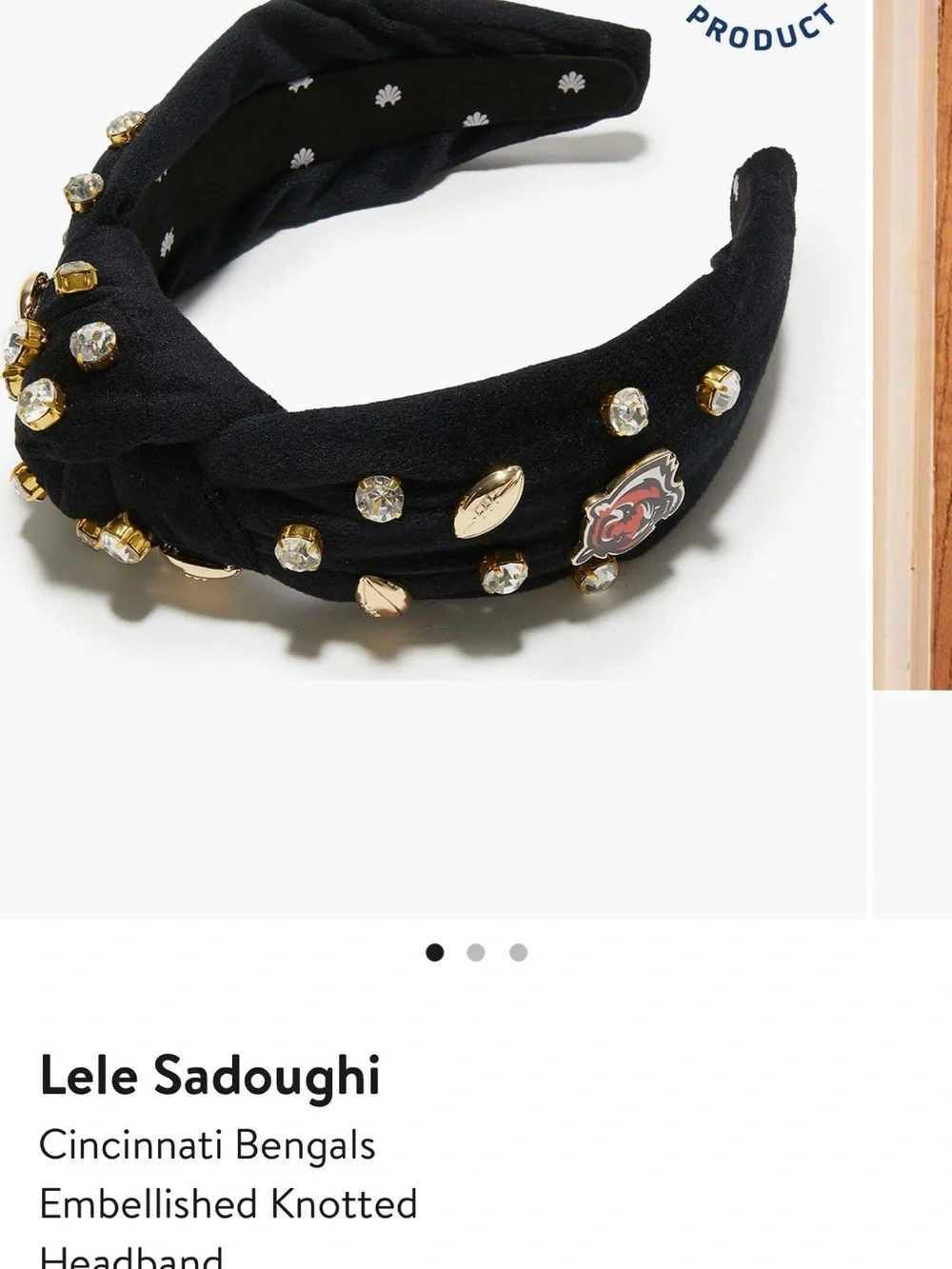Lele Sadoughi Cincinnati Bengals Knotted headband